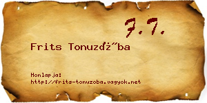 Frits Tonuzóba névjegykártya